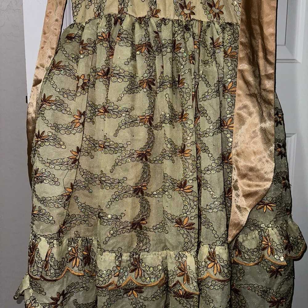 Handmade Gold Belle Princess Gown Dress Size 6 - image 9