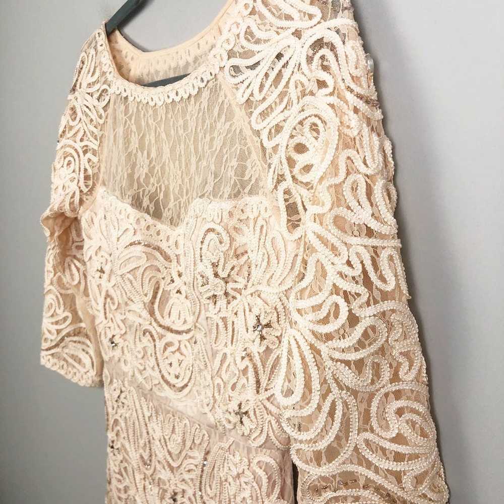 SUE WONG NOCTURNE | Lace Embellished Dress 3/4 Sl… - image 2