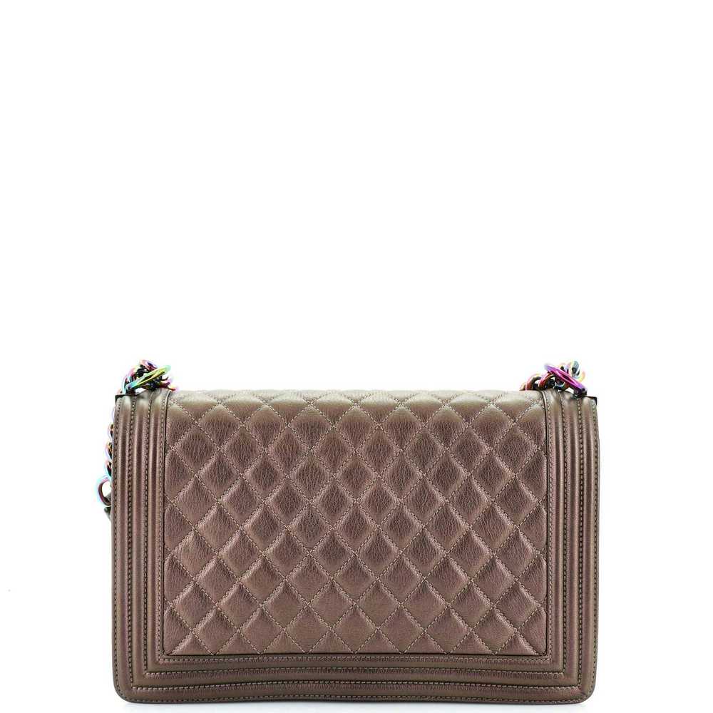 Chanel Boy Flap Bag Quilted Iridescent Goatskin N… - image 3
