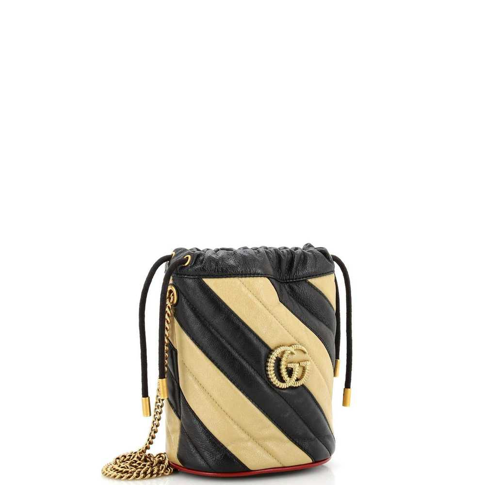 Gucci GG Marmont Bucket Bag Diagonal Quilted Leat… - image 2