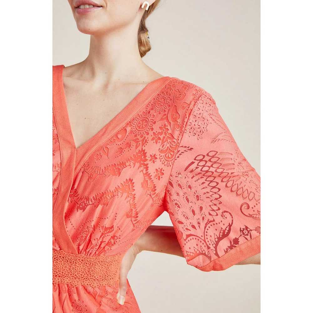 Farm Rio x Anthro Devore Maxi Dress - Coral Lace … - image 2