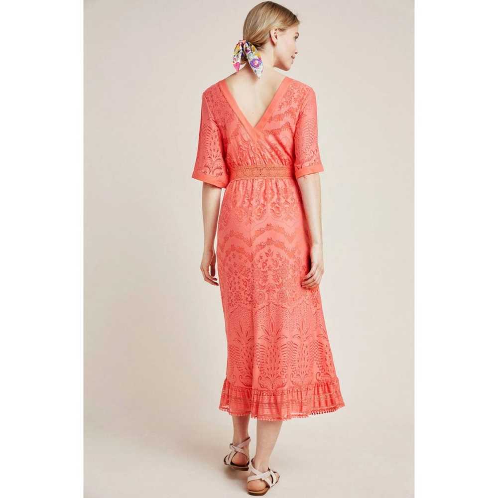 Farm Rio x Anthro Devore Maxi Dress - Coral Lace … - image 4