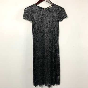 L’AGENCE Black & Silver Sheer Floral Dress