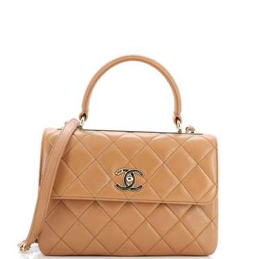 Chanel Trendy Chain CC Top Handle Bag Quilted Lam… - image 1