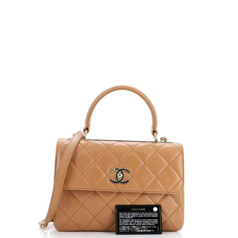 Chanel Trendy Chain CC Top Handle Bag Quilted Lam… - image 2
