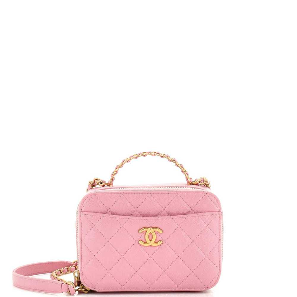 Chanel Pick Me Up Logo Handle Vanity Case Quilted… - image 1