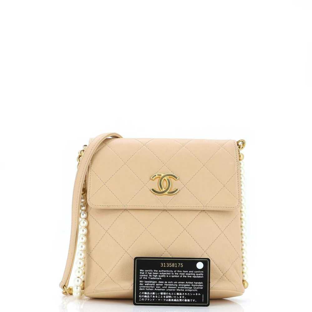 Chanel About Pearls Flap Hobo Quilted Calfskin Sm… - image 2