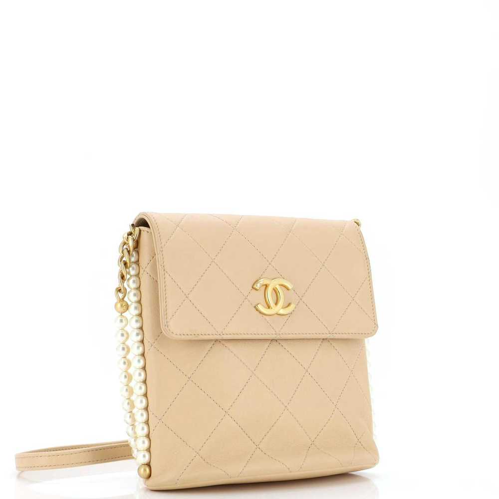 Chanel About Pearls Flap Hobo Quilted Calfskin Sm… - image 3