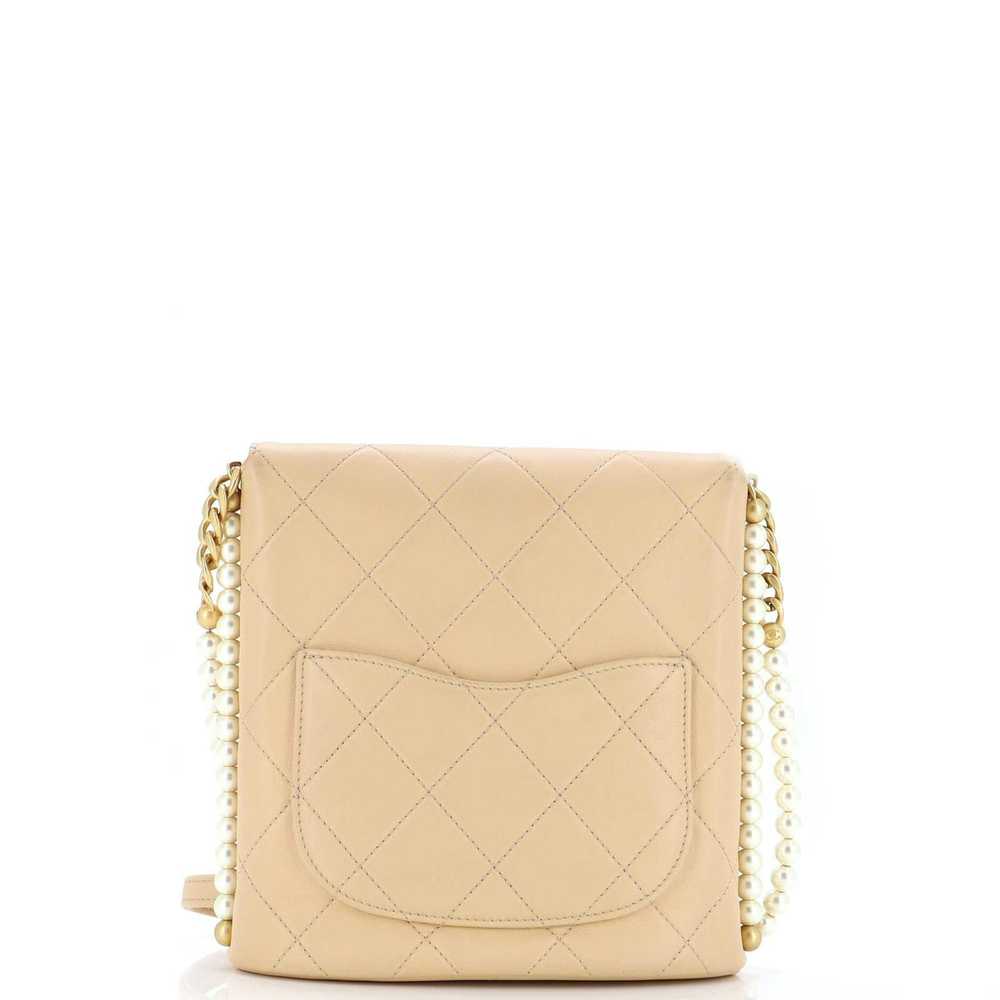 Chanel About Pearls Flap Hobo Quilted Calfskin Sm… - image 4