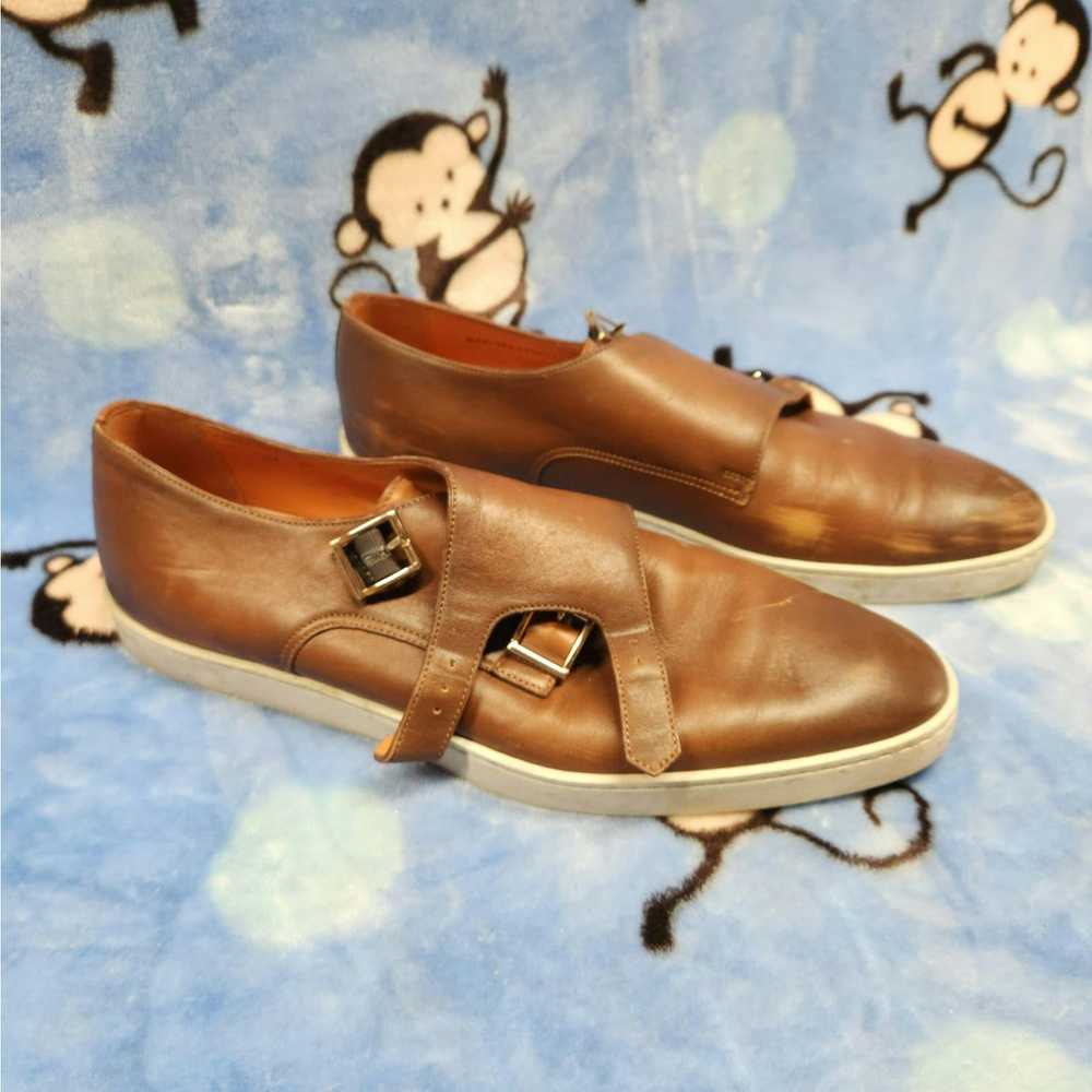 Santoni Santoni Double Buckle Leather Monk Shoes … - image 1