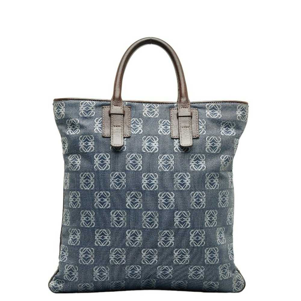 Loewe LOEWE Anagram Handbag Tote Bag Indigo Blue … - image 3