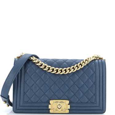 Chanel Boy Flap Bag Quilted Caviar Old Medium - image 1