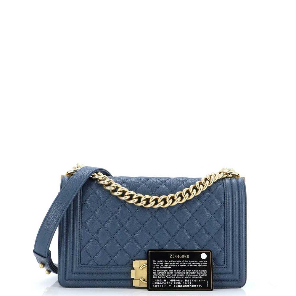 Chanel Boy Flap Bag Quilted Caviar Old Medium - image 2