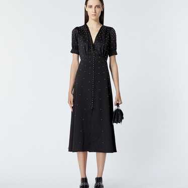 The Kooples Satin Long Black Dress with Studs - image 1
