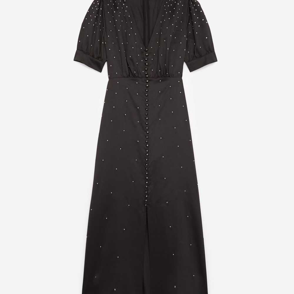 The Kooples Satin Long Black Dress with Studs - image 5