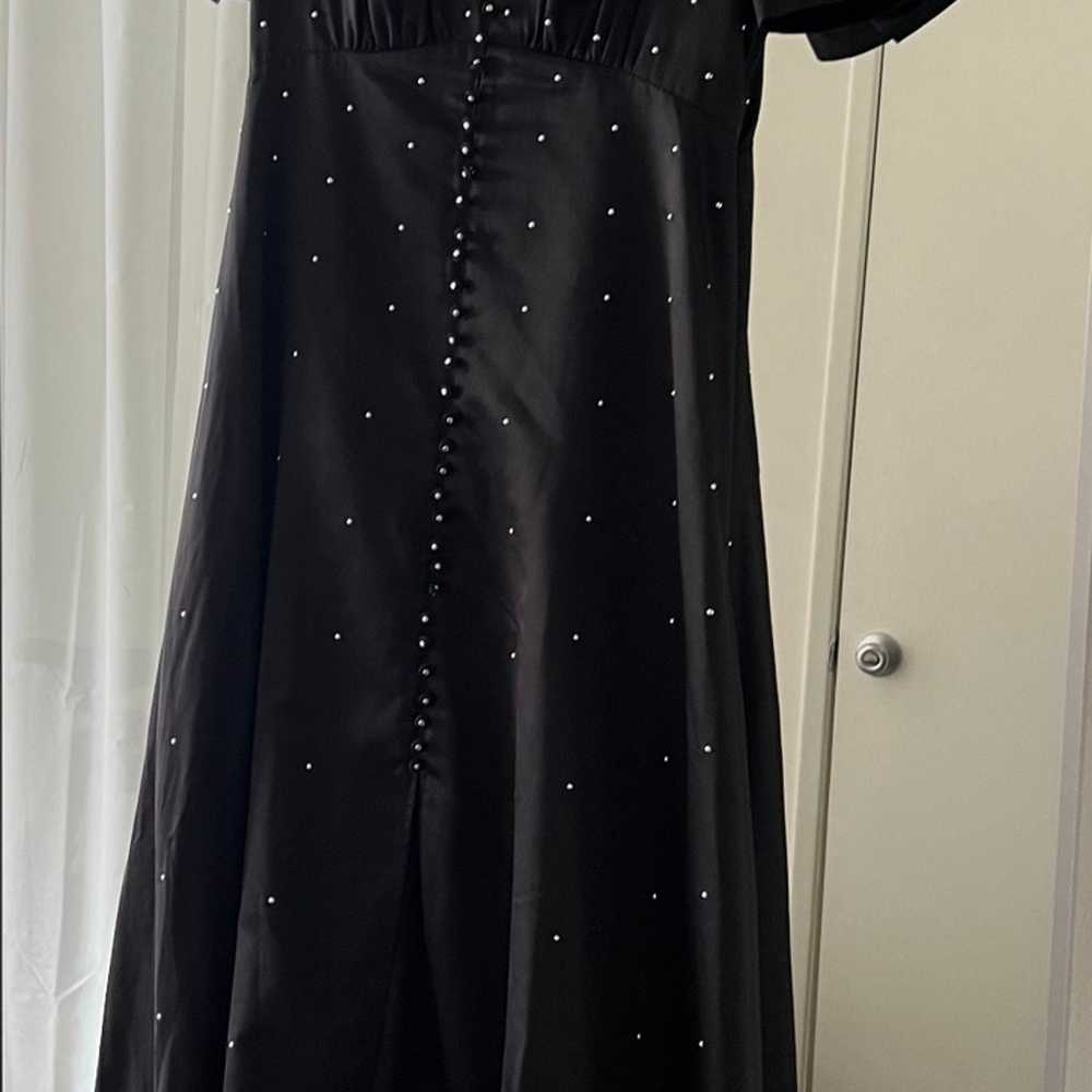 The Kooples Satin Long Black Dress with Studs - image 8