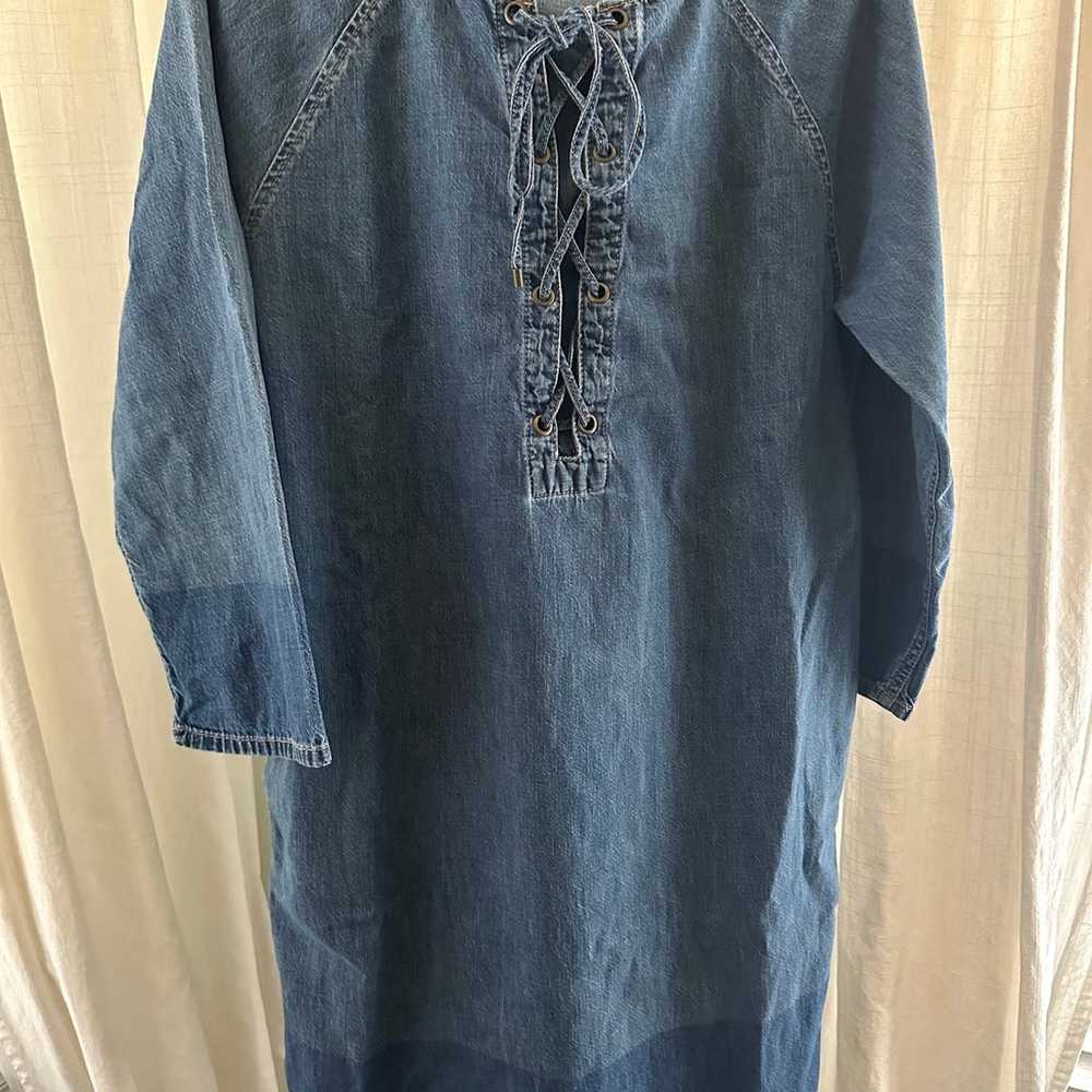 Women’s Ralph Lauren Denim Tie Front Dress NWOT! - image 1