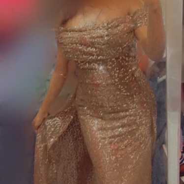 Gold Sequin Prom Dress - image 1