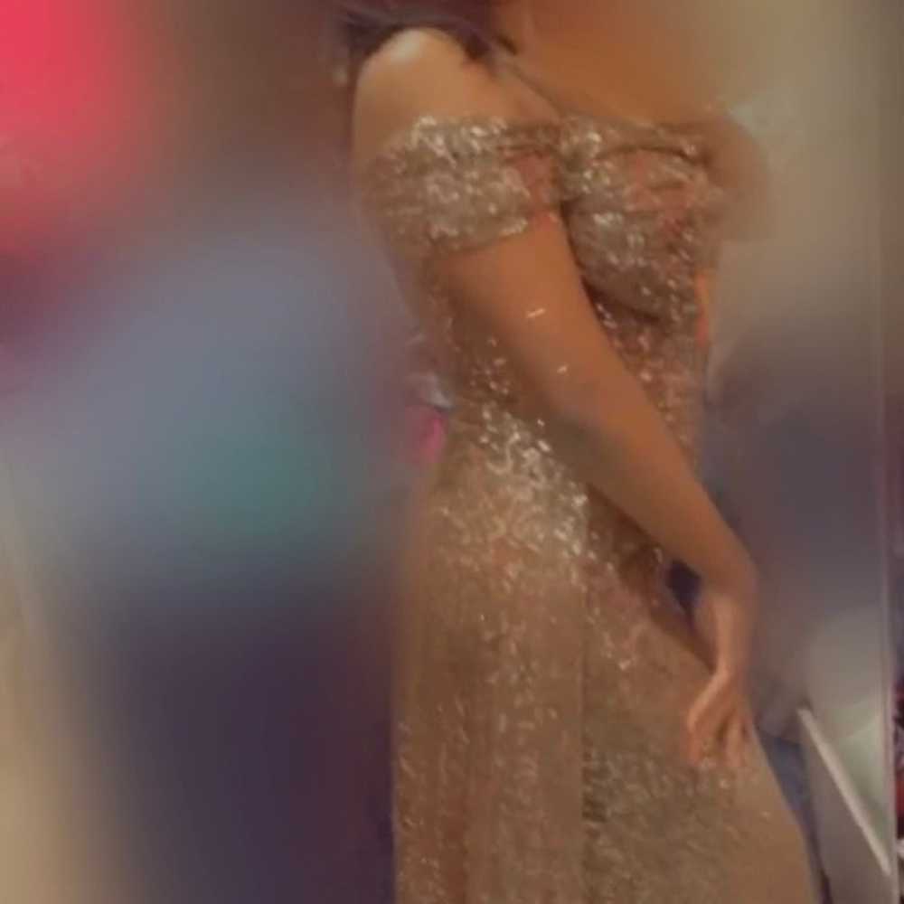 Gold Sequin Prom Dress - image 2