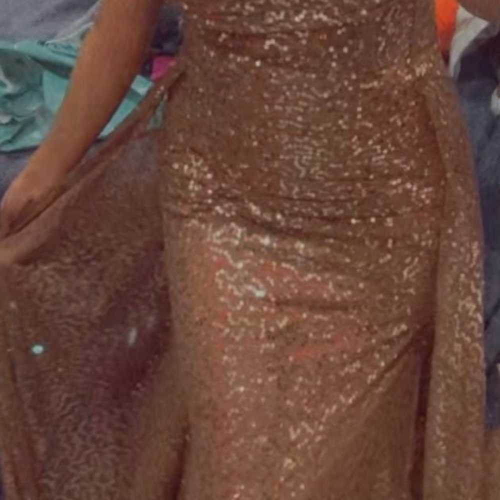 Gold Sequin Prom Dress - image 5