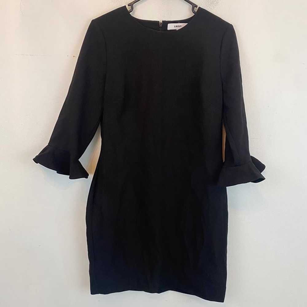 LIKELY black bell sleeve a line mini dress - image 1