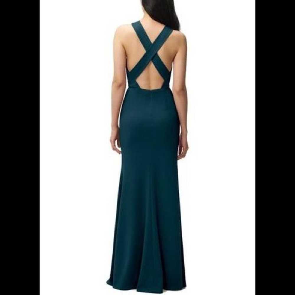 Jenny Yoo Green Kayleigh Crepe Gown Size 8 - image 2
