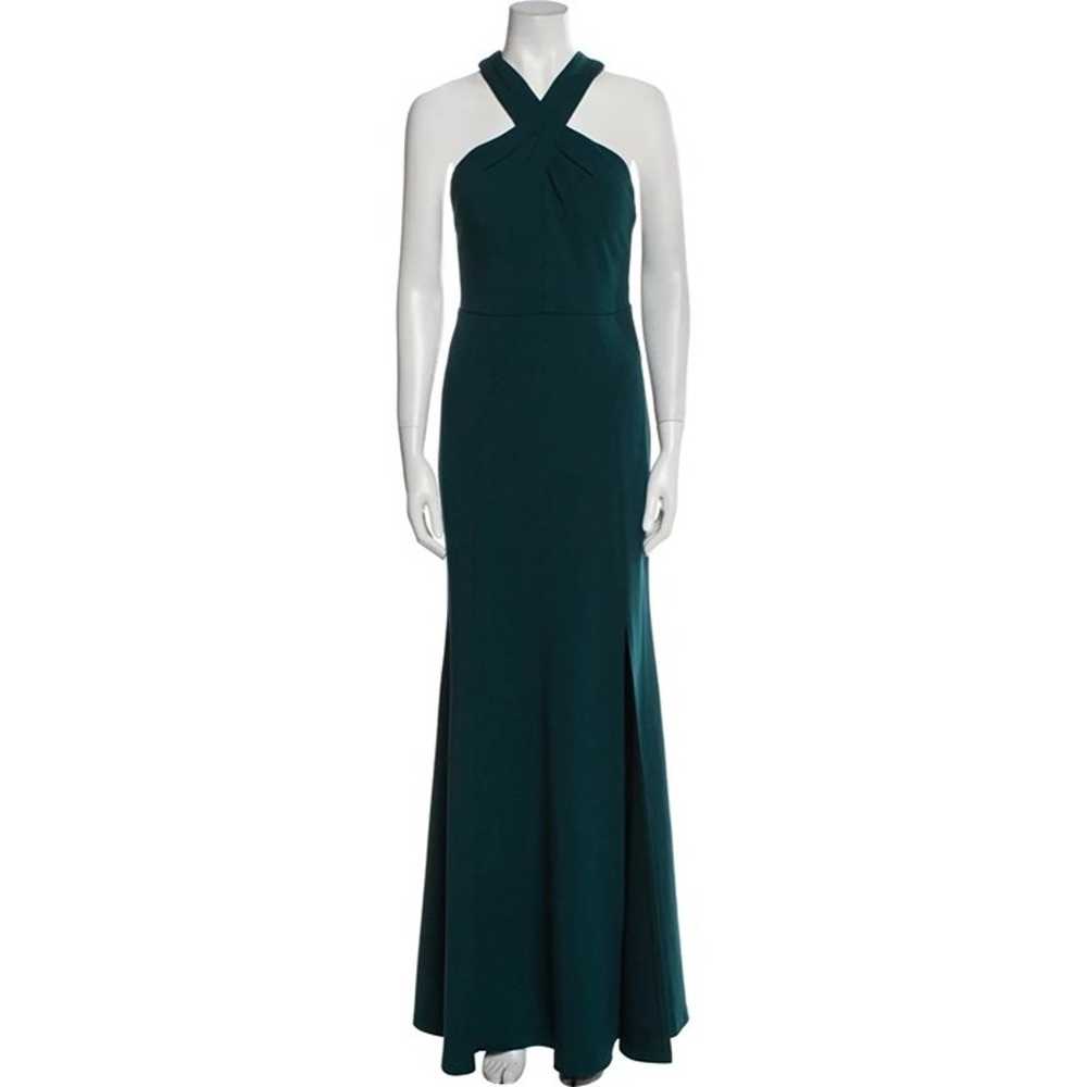 Jenny Yoo Green Kayleigh Crepe Gown Size 8 - image 3