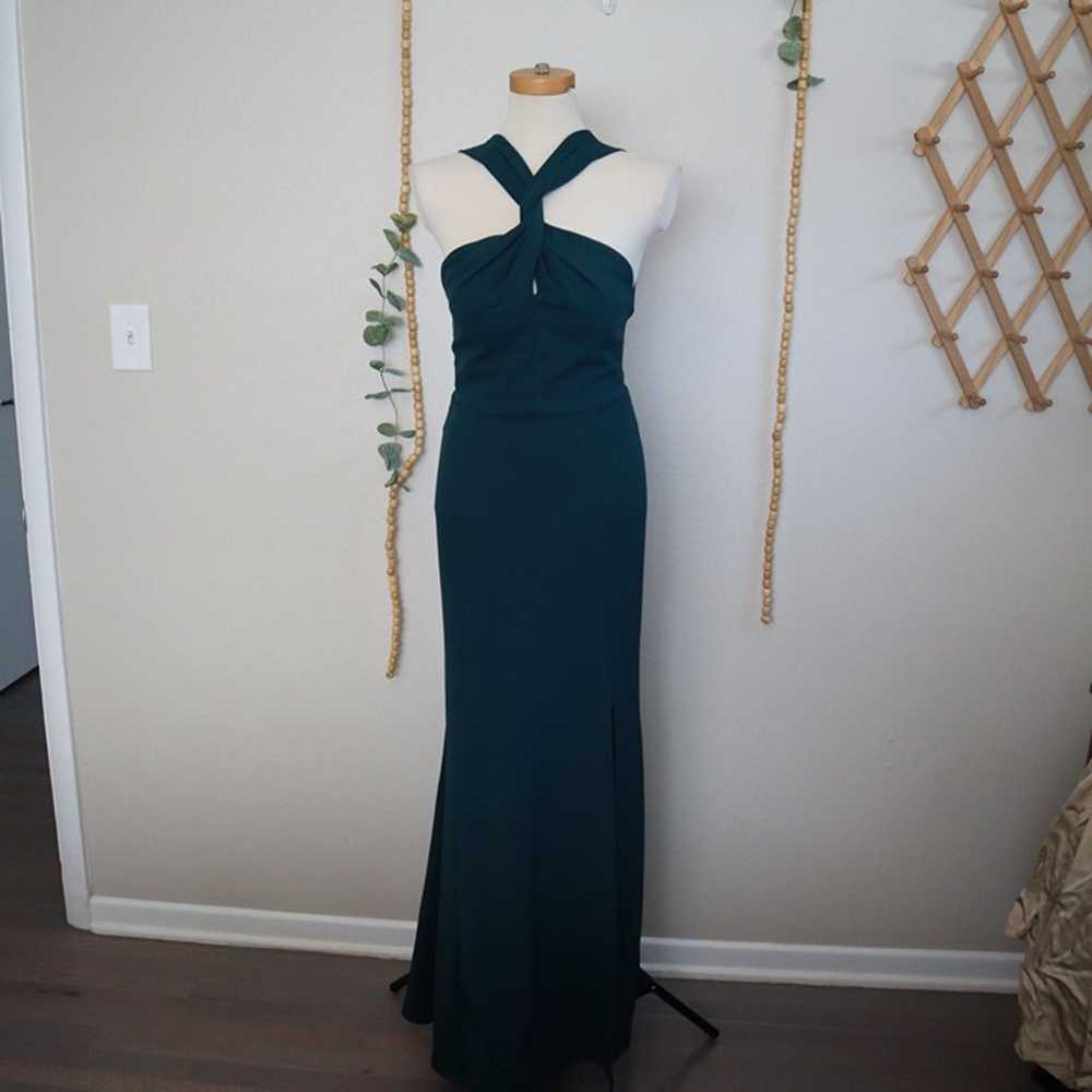 Jenny Yoo Green Kayleigh Crepe Gown Size 8 - image 4