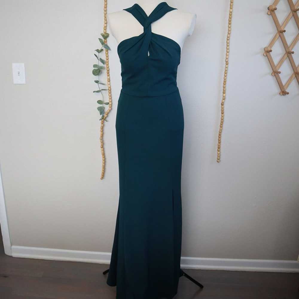 Jenny Yoo Green Kayleigh Crepe Gown Size 8 - image 5
