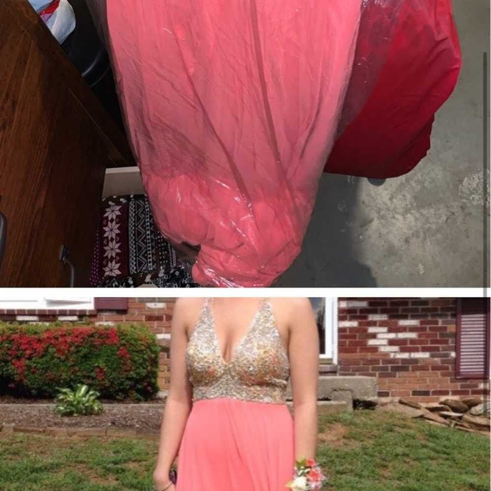 Coral pink gown size 10 - image 2