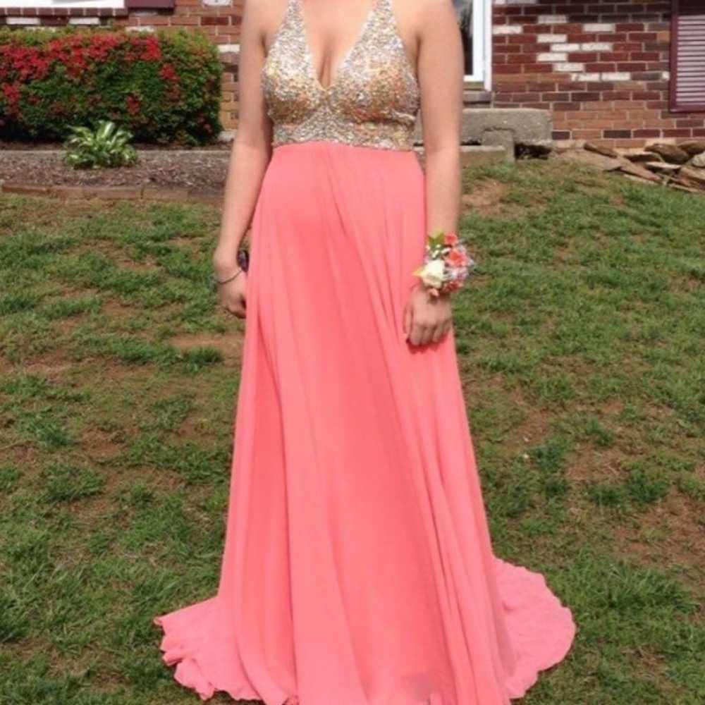 Coral pink gown size 10 - image 3
