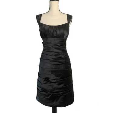 Bill Levkoff Black Ruched Fitted Formal Cocktail … - image 1