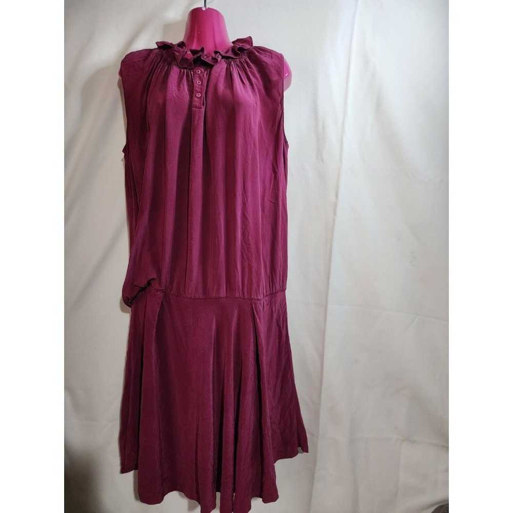 Vanessa Bruno Athe Silk Ruffle Silk Mini Dress Si… - image 1