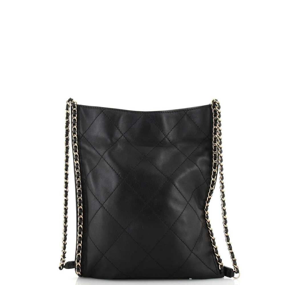 Chanel Fringe Flat Shopping Bag Quilted Calfskin … - image 3
