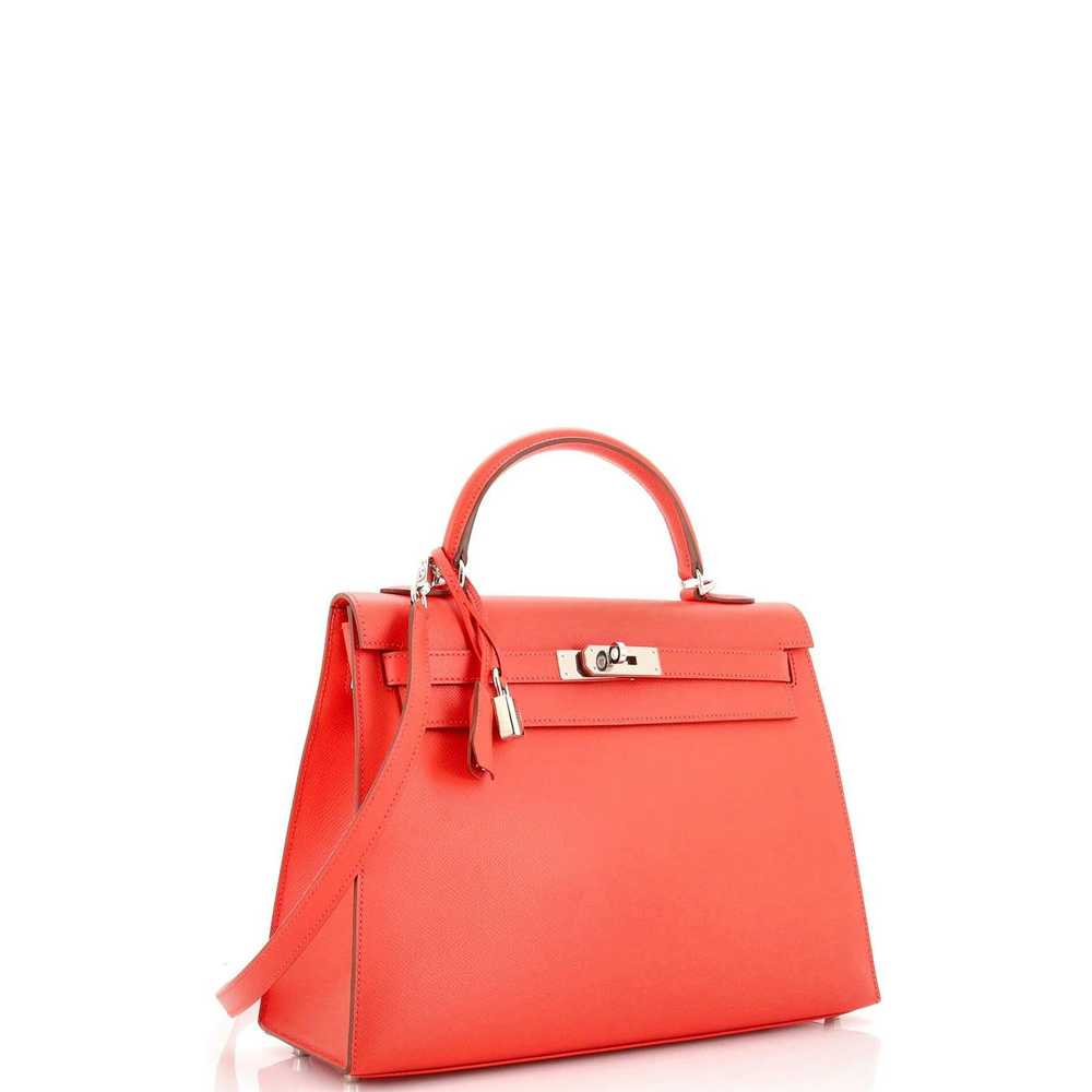 Hermes Kelly Handbag Red Epsom with Palladium Har… - image 2