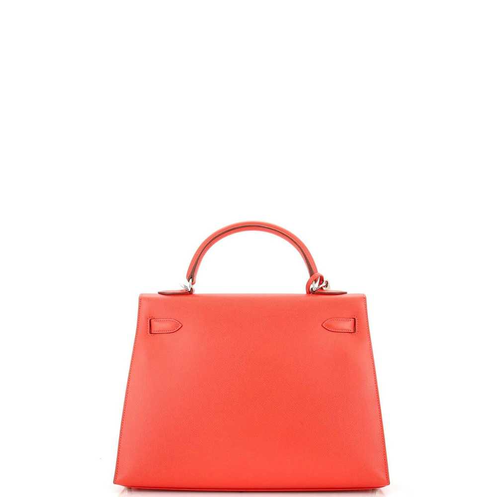 Hermes Kelly Handbag Red Epsom with Palladium Har… - image 3