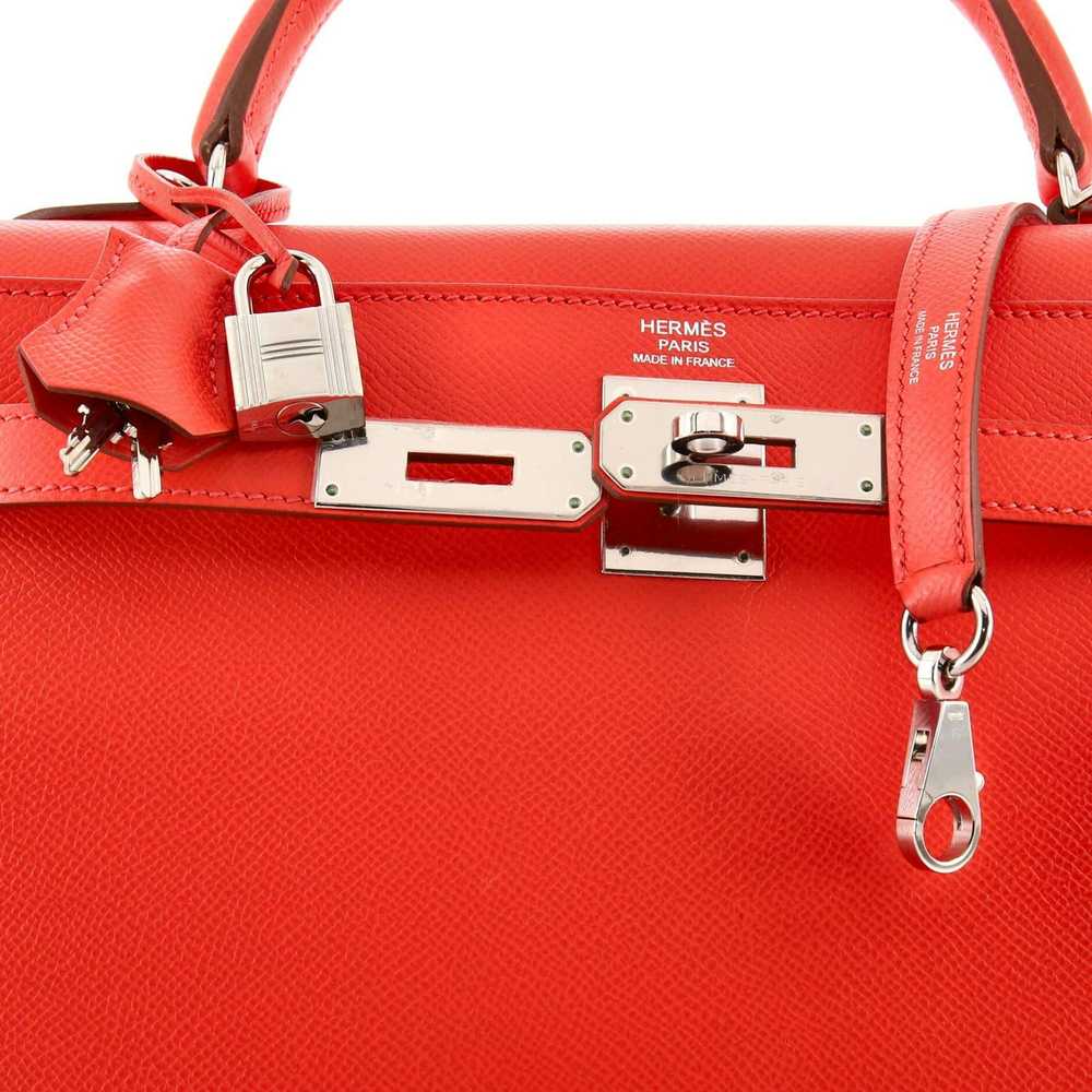 Hermes Kelly Handbag Red Epsom with Palladium Har… - image 6