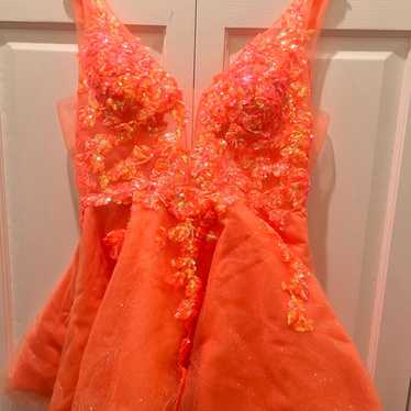Orange Fit and Flare Dress Teenage for Homecoming… - image 1