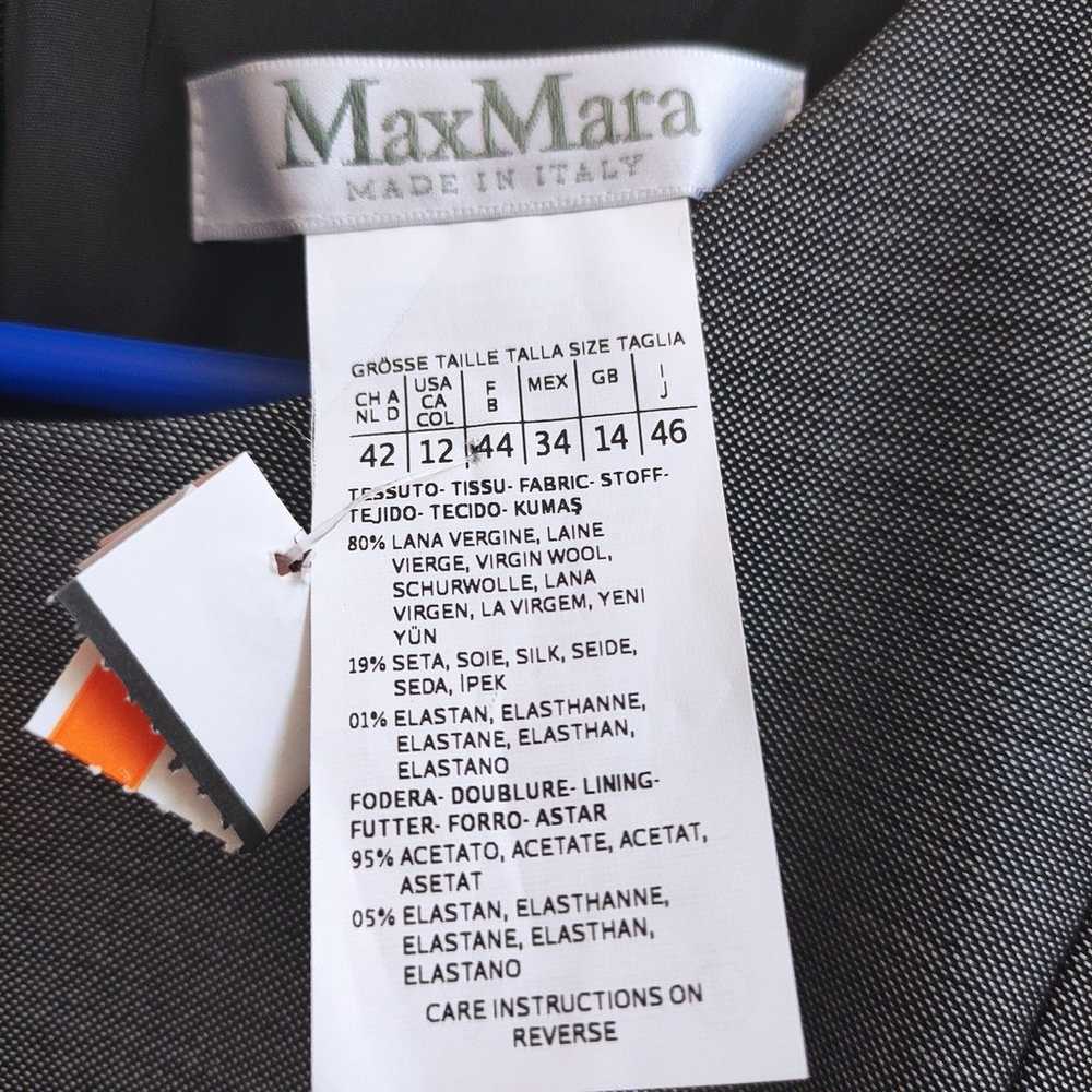 MaxMara Max Mara ruched wool silk dress 12 metall… - image 4