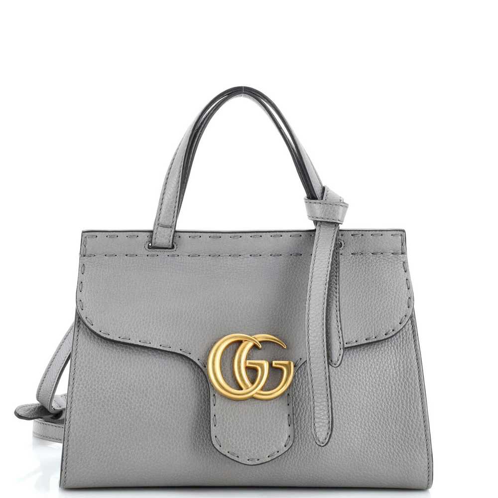 Gucci GG Marmont Top Handle Bag Leather Mini - image 1