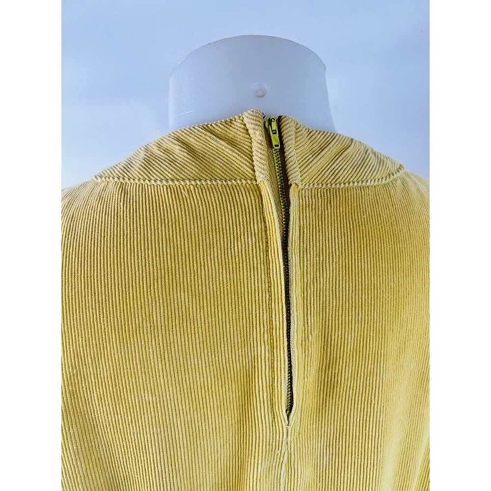 VTG 1940s Mod Womens Large Yellow Corduroy Drop W… - image 10