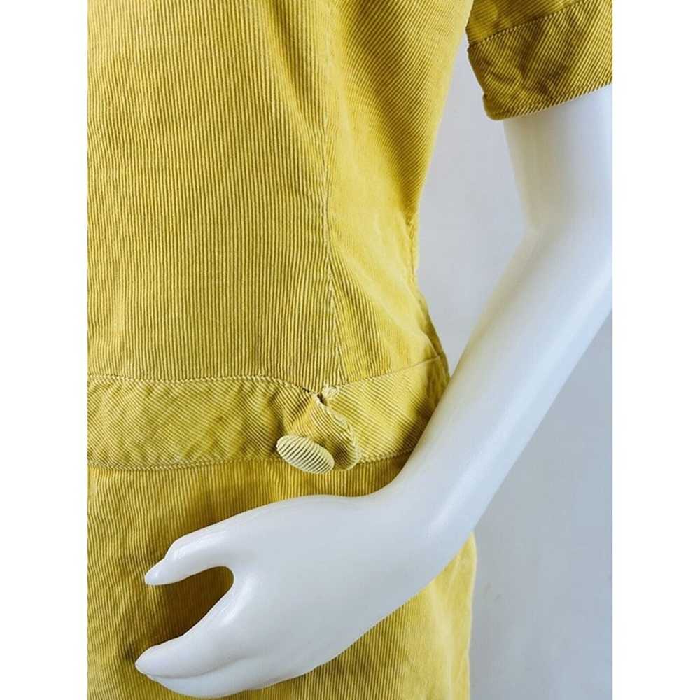 VTG 1940s Mod Womens Large Yellow Corduroy Drop W… - image 11