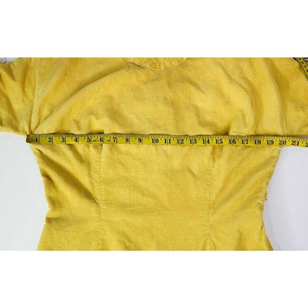 VTG 1940s Mod Womens Large Yellow Corduroy Drop W… - image 3
