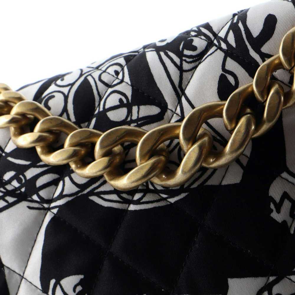 Chanel Deer Coco Flap Bag Quilted Printed Fabric … - image 7