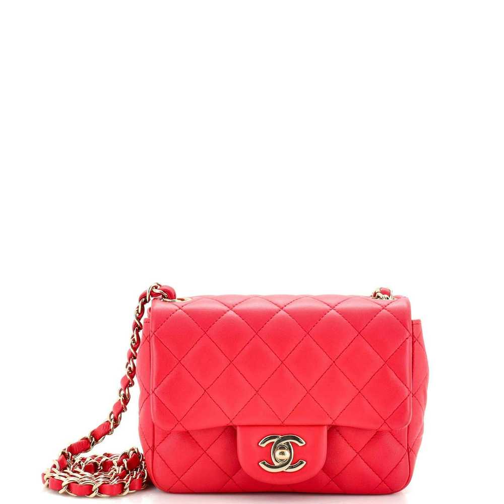 Chanel Square Classic Single Flap Bag Quilted Lam… - image 1