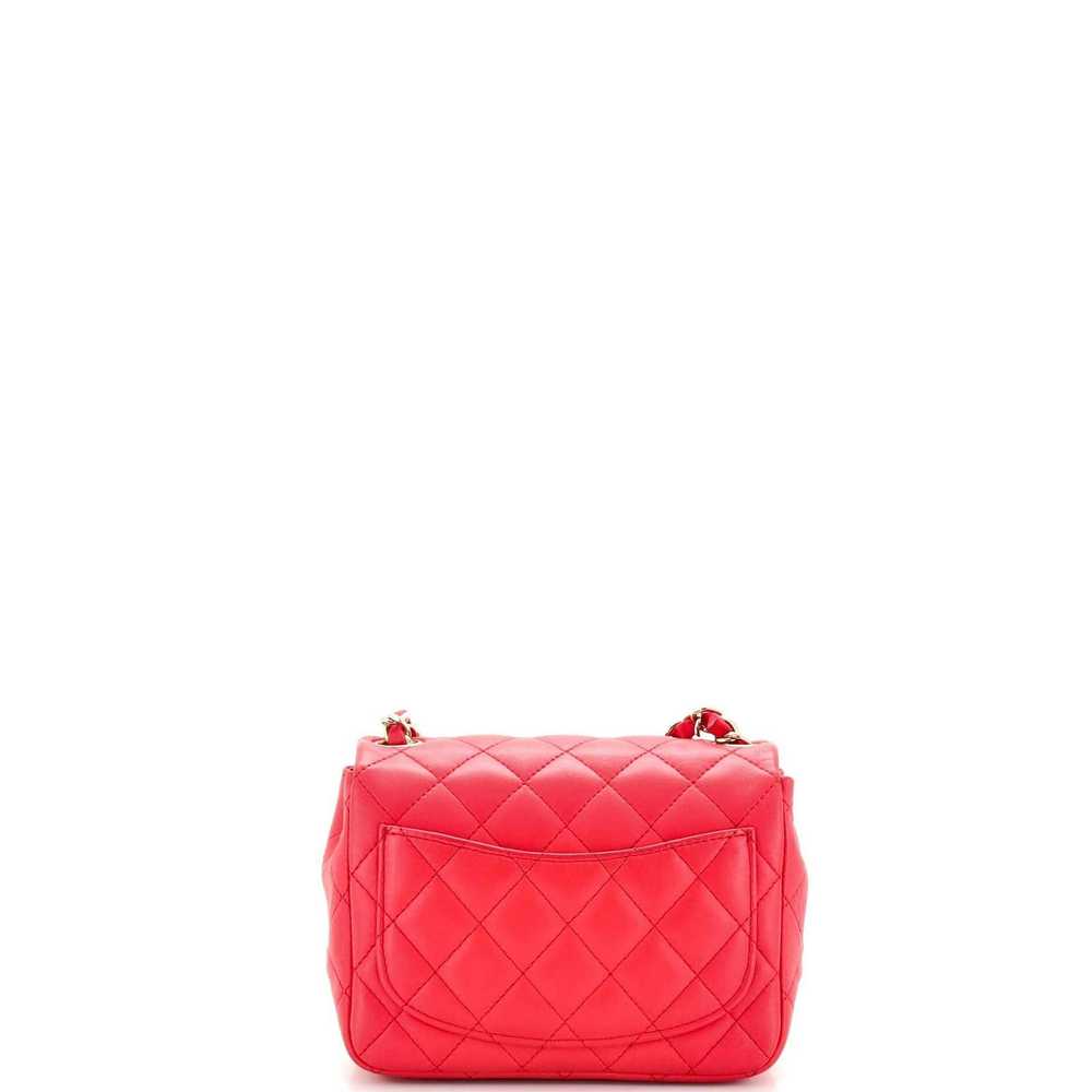 Chanel Square Classic Single Flap Bag Quilted Lam… - image 4