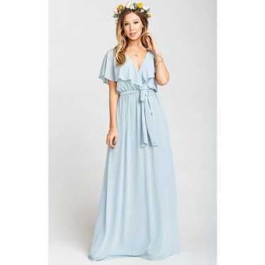 Show Me Your Mumu Audrey Maxi Dress Steel Blue La… - image 1
