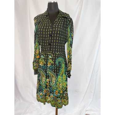 Vintage 70s 80s psychedelic shirt dress
