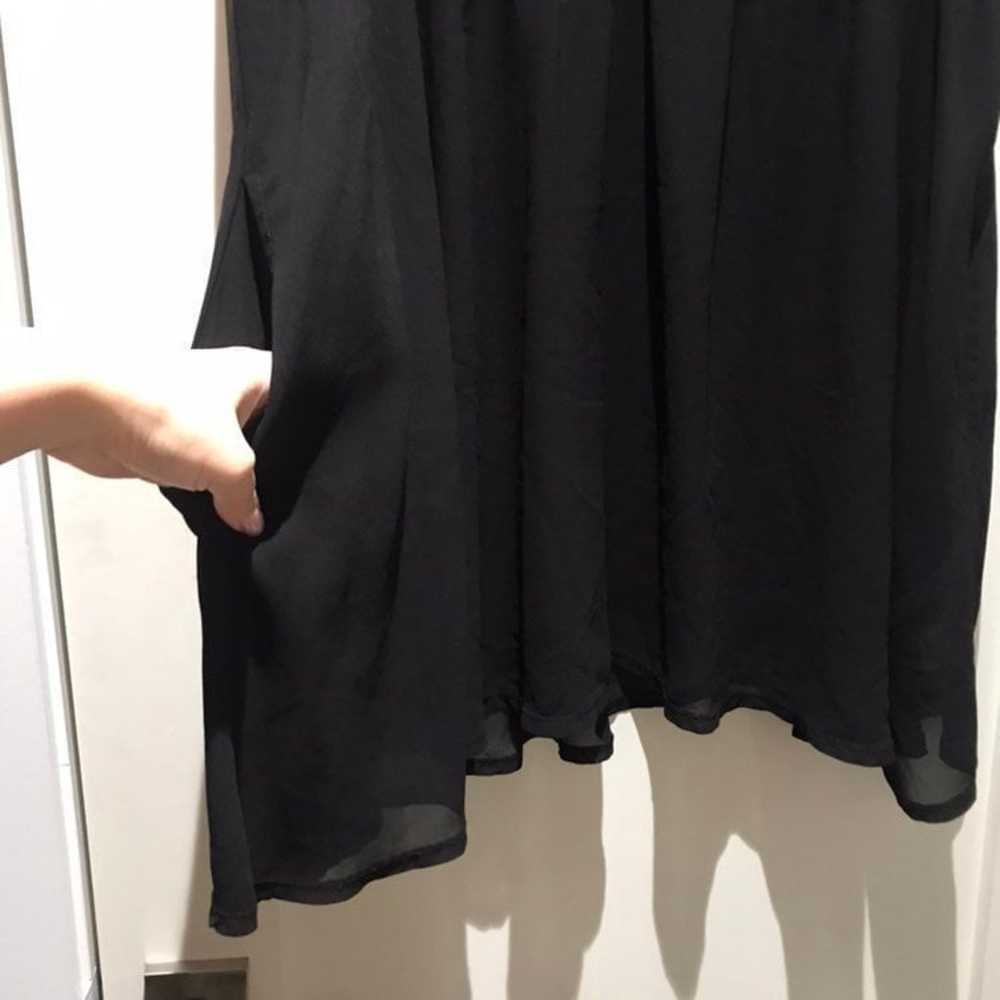 Lazy Oaf Sheer Black Shirt Dress Rose Collar - image 5
