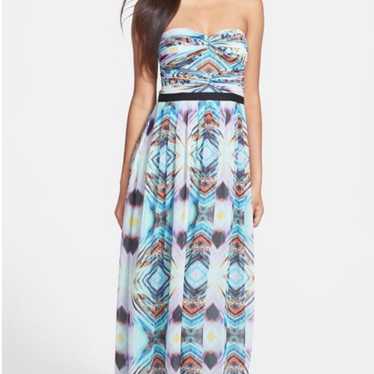 Adriana Papell Print Mesh Gown - image 1